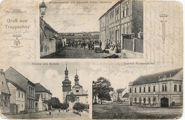 Pohlednice Strupčic cca 1920